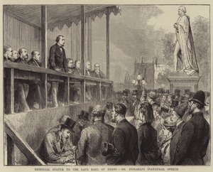 Memorial Statue to the Late Earl of Derby, Mr Disraeli