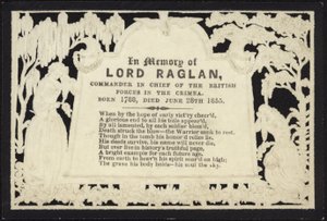 Memorial Card in Memory of Lord Raglan