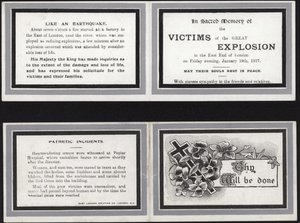 Memorial Card in Sacred Memory of the Victims of the Great Explosion by English School