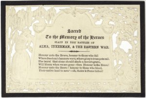 Memorial Card to the Memory of the Heroes Slain in War by English School