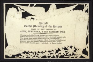 Memorial Card to the Memory of the Heroes Slain in War by English School