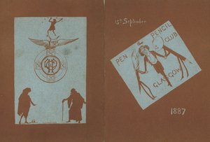 Menu for a Banquet in Honour of Henry Irving, Pen and Pencil Club, Glasgow, 15 September 1887 by English School