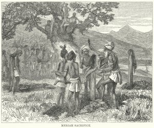 Meriah Sacrifice (engraving) by English School