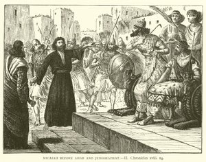 Micaiah before Ahab and Jehoshaphat, II, Chronicles, xviii by English School