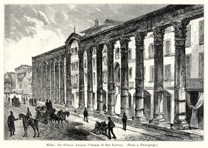 Milan: The Sixteen Antique Columns of San Lorenzo by English School