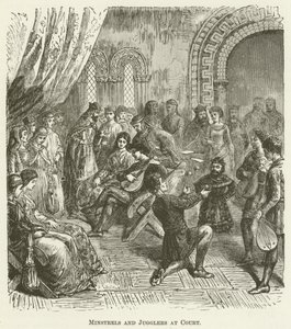 Minstrels and Jugglers at Court by English School