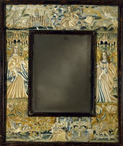Mirror with Raised-Work Embroidery, c. 1650-1700 by English School