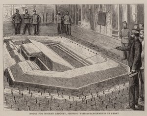 Model for Modern Redoubt, Showing Wire-Entanglements in Front by English School