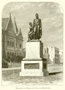 Monument to Burke and Wills in Melbourne by English School