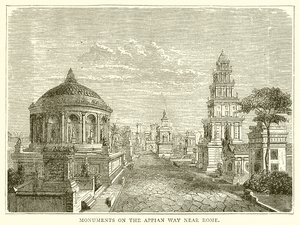 Monuments on the Appian Way near Rome by English School