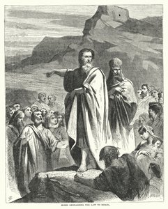 Moses Rehearsing the Law to Israel by English School