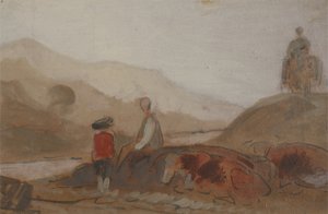 Mountainous Landscape with Figure by a Lake (A Man seated by a Lake amidst Mountains)