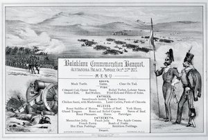 Mounted Illustrated Menu for the Balaklava Commemoration Banquet by English School