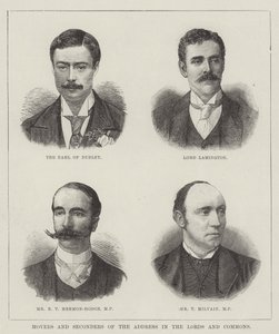 Movers and Seconders of the Address in the Lords and Commons by English School