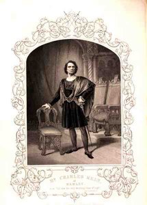 Mr Charles Kean as Hamlet, Act III Scene 2, in the Play by William Shakespeare, from a Daguerreotype by Paine of Islington by English School