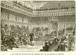 Mr. Disraeli introducing his Reform Bill in the House of Commons