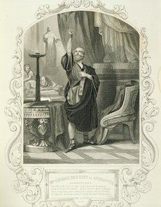 Mr. George Bennett as Apemantus, Act I Scene 2, in Timon of Athens by William Shakespeare by English School