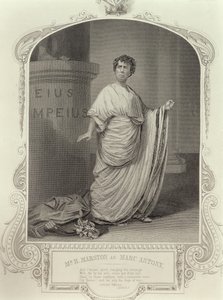 Mr. H. Marston as Marc Antony, Act III Scene 2, in Julius Caesar by William Shakespeare by English School