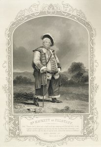 Mr Hackett as Falstaff, in Henry IV (Part 1) Act IV Scene 3, by William Shakespeare by English School