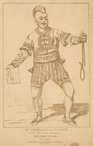 Mr Joseph Grimaldi as Clown in the popular pantomime Mother Goose by English School