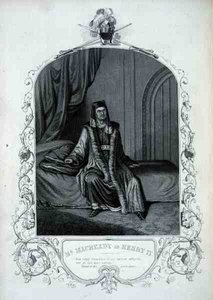Mr Macready as Henry IV, Act III Scene 1, in Henry IV by William Shakespeare (1564-1616) by English School