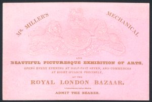 Mr Millers mechanical and beautiful picturesque exhibition of arts by English School