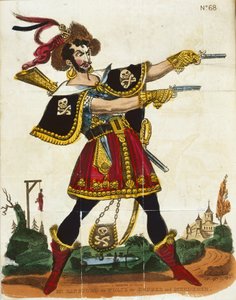 Mr Ransford as Wolfe the robber and murderer, frontispiece from The Wonderful life of Wolfe, published by Fairburn, London, c.1830 by English School