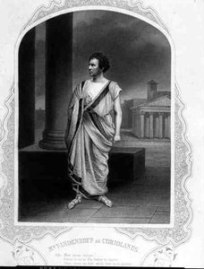 Mr Vandenhoff as Coriolanus, in the Play by William Shakespeare by English School