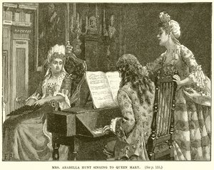 Mrs. Arabella Hunt Singing to Queen Mary by English School