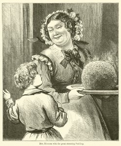 Mrs. Blossom with the Great Steaming Pudding by English School