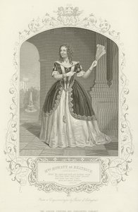 Mrs Mowatt as Beatrice, Much Ado About Nothing, Act II, Scene I by English School