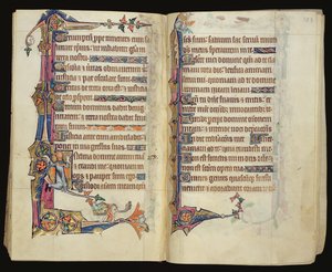 Grotesque marginal decoration from the Macclesfield Psalter, Use of Sarum, East Anglia, c.1330 by English School