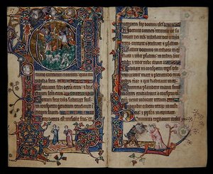 The Annunciation to the Shepherds, historiated initial 