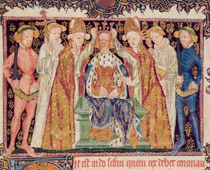 Coronation of a king, from Liber Regalis by English School