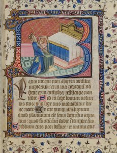 Psalm 1, David Harping, from the Knightley Psalter