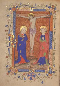 Crucifixion with St. Mary and St. John the Baptist from the Missal of St. Botolph Aldersgate (c.1420-30) by English School
