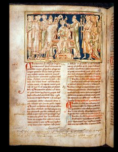 Edward the Confessor (1004-66), miniature from Flores Historiarum, by Matthew Paris, 1250-52