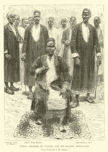 Mtesa, Emperor of Uganda, and his leading dignitaries by English School