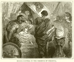 Mucius Scaevola in the Presence of Porsenna by English School