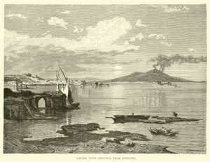 Naples, with Vesuvius, from Posilippo by English School