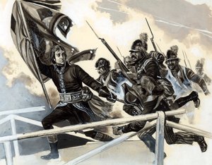 Napoleon Leading His Army Across the Bridge at Lodi by English School