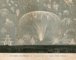 National Fireworks in Celebration of Peace with Russia, 29 May 1856 by English School