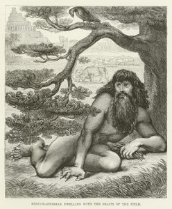 Nebuchadnezzar Dwelling with the Beasts of the Field by English School