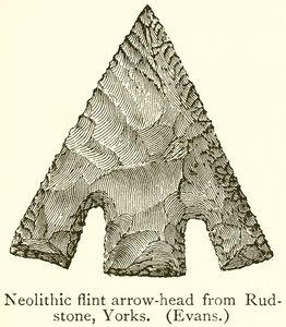 Neolithic Flint Arrow-Head from Rudstone, Yorks. (Evans) by English School