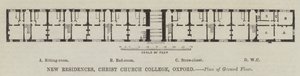 New Residences, Christ Church College, Oxford, Plan of Ground Floor by English School