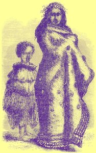 New Zealand Woman and Boy by English School