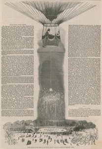 Night ascent of Mr Green in the Albion balloon from the gardens of Cremorne House by English School