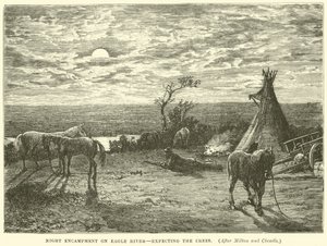 Night encampment on Eagle River, expecting the Crees by English School