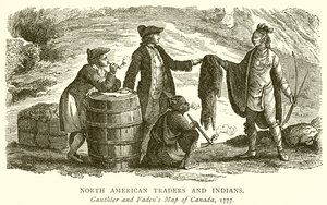 North American Traders and Indians by English School