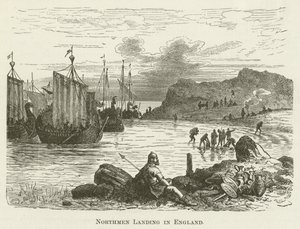 Northmen Landing in England by English School